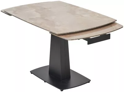 Стол БАЛД (BALDE) 120 цвет АМБЕР ЖАДЕ ГЛЯНЦЕВЫЙ (GLOSS AMBER JADE SOLID CERAMIC) / ЧЕРНЫЙ, ®DISAUR