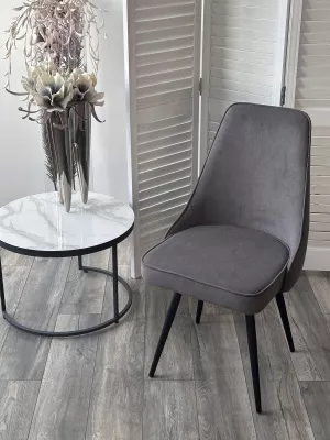 Стул БЕРТИ 360 град. поворот. B28 Темно-серый, велюр / черный каркас