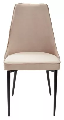 Стул НЕПАЛ (NEPAL-P) БЕЖЕВЫЙ #5, велюр/ черный каркас