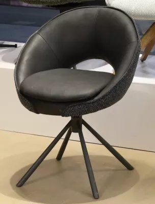 Стул АНАБЕЛЬ (ANABEL) 360 град. поворот Черный  Maison 99# / OTE COBBLE 457 / серый каркас, ®DISAUR