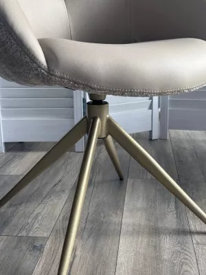 Стул ГУННАР (GUNNAR) 360 град, цвет БЕЖЕВЫЙ VEGA-11 / MIAMI-160, ткань / ШАМПАНЬ каркас, ®DISAUR