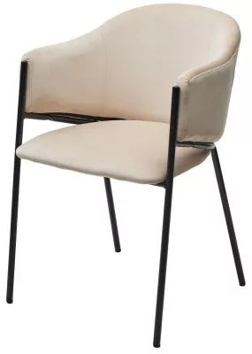 Стул ДИЛЛ, цвет H-06 Бежевый, велюр / черный каркас