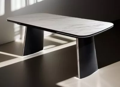 Стол VALDEMAR 180 KL-99 итальянская керамика, стекло/ каркас темно-серый/Kl-99, ®DISAUR