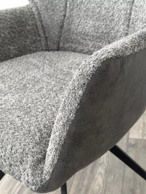 Стул BREVIS 180 град. поворот. XD841-16 Серый, букле/ GINO-457 Серый, ткань/ Черный, ®DISAUR