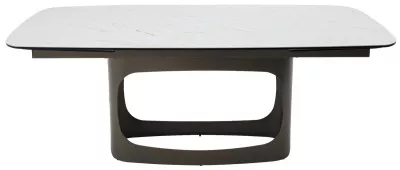 Стол ЛУССО (LUSSO) 200 БЕЛЫЙ МРАМОР TL-326, испанская керамика / Теплый графит каркас, ®DISAUR