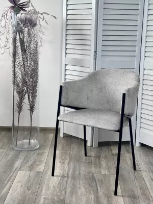 Стул ДИЛЛ, цвет Lana 80 серый, ткань / черный каркас