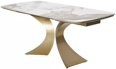 Стол MATIAS 180 GLOSS LUXURY PANDORA SOLID CERAMIC / шампань, ®DISAUR