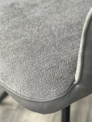 Стул НОРМАН 360 град., цвет BELLA-13/CYPRUS-10 серый, шенилл/замша / черный каркас