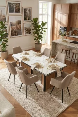 Стол СТРАДИВАРИ 180 цвет 116 BG, керамика / Дуб Американский