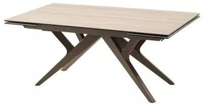Стол КОСТА (COSTA) 180 ТРАВЕРТИН (MATTE SPANISH TRAVERTINE) керамика/ Латте / Орех натур, ®DISAUR