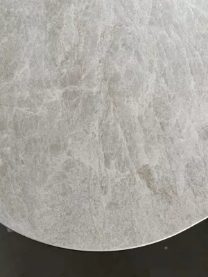 Стол АСТРИД (ASTRID) 200 цвет TL-102 Бежевый мрамор, испанск. керамика / Темно-серый каркас, ®DISAUR