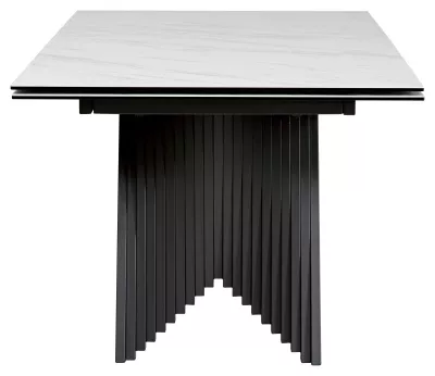 Стол ИВАР (IVAR) 200 цвет KL-99 Белый мрамор, итальянская керамика / Темно-серый ®DISAUR