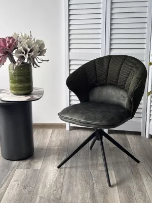 Стул ASTRA 360 град. поворот Зеленый Sonic 77 ткань / 7525-156 велюр / черный каркас, ®DISAUR