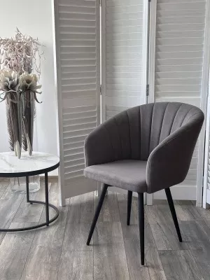 Стул МИШЕЛЬ 360 град. поворот. цвет B28 Темно-серый, велюр / черный каркас