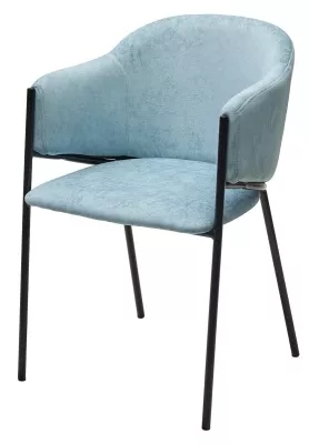 Стул ДИЛЛ, цвет RAIN 7 бриз, велюр / черный каркас