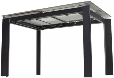 Стол КОРНЕР (CORNER) 120 цвет АМБЕР ЖАДЕ (GLOSS AMBER JADE SOLID CERAMIC) / ЧЕРНЫЙ, ®DISAUR