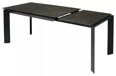 Стол КРЕМОНА (CREMONA 140 цвет KL-116 Черный мрамор матовый, итальянская керамика/ ЧЕРНЫЙ, ®DISAUR