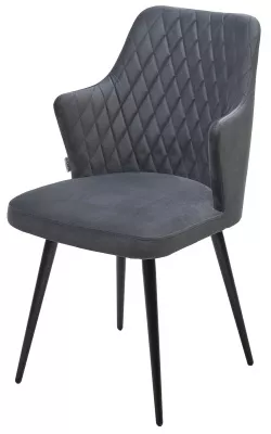 Стул ГЕРМАН (HERMAN) 360 град. BM-3 ТЕМНО-СЕРЫЙ, велюр / черный каркас