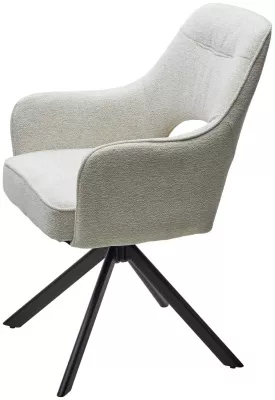 Стул GUARA 180 град. поворот. цвет бежево-белый RAVEN 22 / черный каркас, ®DISAUR