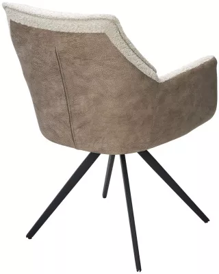 Стул BREVIS 180 град. поворот. XD841-02 Бежевый, букле/ GINO-101 Бежевый, ткань/ Черный, ®DISAUR