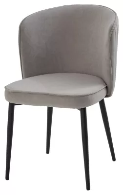 Стул МИЛАНО цвет B22 Серый, велюр / черный каркас