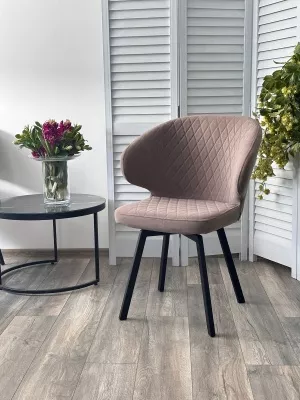 Стул ХИЛТОН 360 град., цвет B5 Капучино, велюр / черный каркас М-City