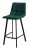 Полубарный стул CHILLI-QB SQUARE зеленый #19, велюр/ черный каркас (H=66cm) М-City
