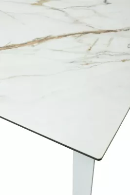 Стол CREMONA 160 KL-188 Контрастный мрамор / белый каркас, ®DISAUR