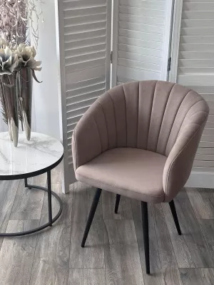 Стул МИШЕЛЬ 360 град. поворот. цвет B5 Капучино, велюр / черный каркас