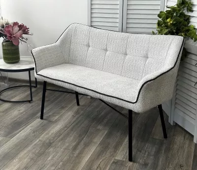 Скамья БЕРГАМО (BERGAMO) цвет UF998-14 светло-серый, букле / UF998-16 темно-серый / DISAUR