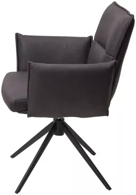 Стул DEAN 360 град.поворот. Темно-серый  экокожа  Maison 99# / Черный, ®DISAUR