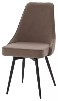 Стул БЕРТИ 360 град. поворот. B5 Капучино, велюр / черный каркас