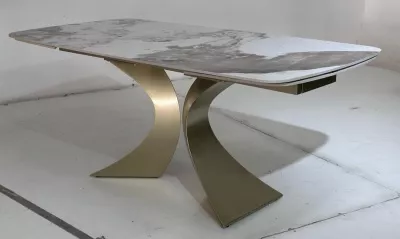 Стол MATIAS 180 GLOSS LUXURY PANDORA SOLID CERAMIC / шампань, ®DISAUR