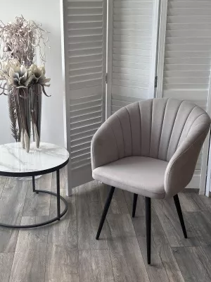 Стул МИШЕЛЬ 360 град. поворот. цвет B22 Серый, велюр / черный каркас