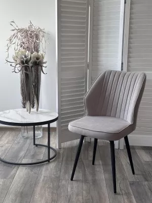 Стул РОССО 360 град. поворот. цвет B22 Серый, велюр / черный каркас