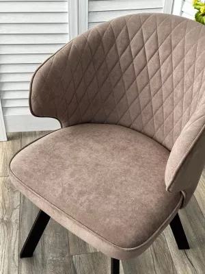 Стул СКАТ (SKAT) 360 град. поворот. цвет B5 Капучино, велюр / черный каркас