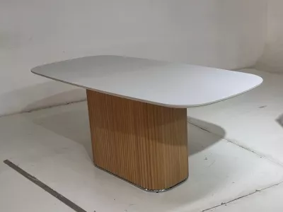 Стол ТАМПА (TAMPA) 180 цвет БЕЛЫЙ, керамика / OAK, ®DISAUR