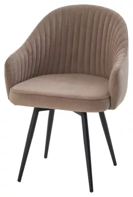 Стул ШЕЛЛ 360 град. поворот. цвет B5 Капучино, велюр / черный каркас