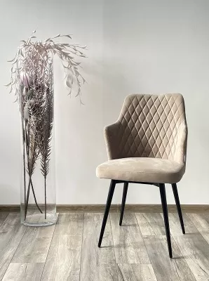 Стул HERMAN 360 град. ЛАТТЕ #25, велюр / черный каркас М-City