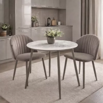 Стол МИЛТОН D89 цвет ПАНДОРА (PANDORA LIGHT), керамика / ЛАТТЕ каркас