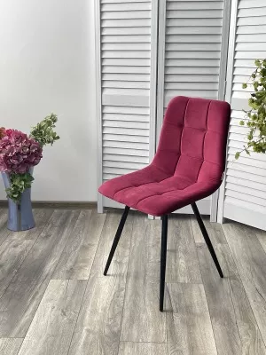 Стул UNO 25 ВИННЫЙ #16, велюр / ЧЕРНЫЙ, М-City