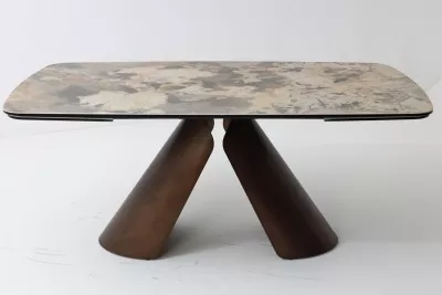 Стол CALDERON 180 TL-137  матовый, испанская керамика / брашированный каркас, цвет медный, ®DISAUR