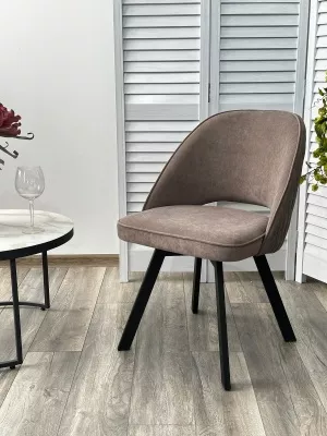 Стул ДУНА (DUNA) 360 град. поворот. B5 Капучино, велюр / черный каркас