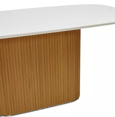 Стол ТАМПА (TAMPA) 180 цвет БЕЛЫЙ, керамика / OAK, ®DISAUR