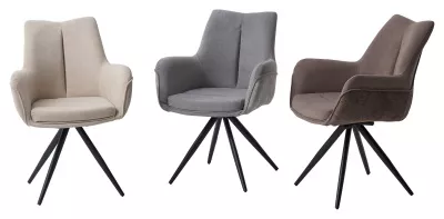 Стул МАРК 360 град., цвет B-22/ LOTOS-12 серый, велюр / черный каркас