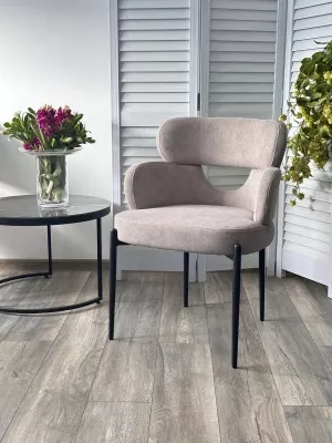 Стул VALTER AR627-11B Молочный, ткань / Черный каркас, ®DISAUR