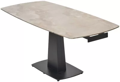 Стол БАЛД (BALDE) 120 цвет АМБЕР ЖАДЕ ГЛЯНЦЕВЫЙ (GLOSS AMBER JADE SOLID CERAMIC) / ЧЕРНЫЙ, ®DISAUR