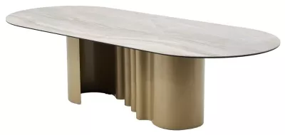 Стол ВЕНТО (VENTO) 280 ТОПАЗ TL-617, испанская керамика / Шампань каркас, ®DISAUR