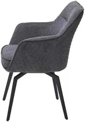 Стул RENLY 180 град. поворот. Brego-16 Темно-серый, ткань / Черный, ®DISAUR