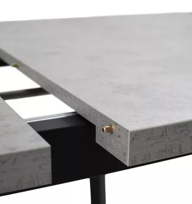 Стол КАНЗАС 120 БЕТОН ЧИКАГО св.серый / Черный каркас М-City